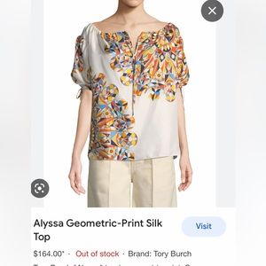Tory Burch Geometric 100% Silk top